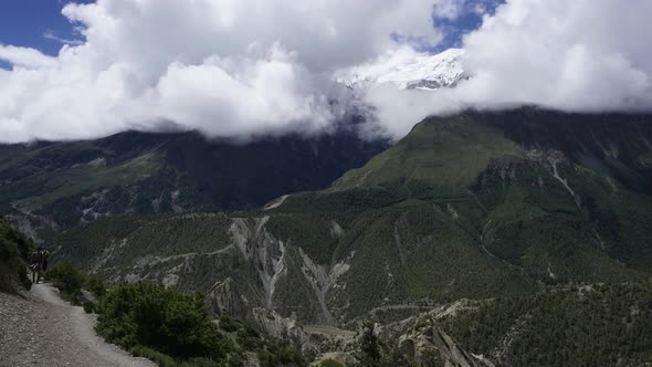 Himalaya Mountains, Nepal. Peak of Annapurna. Timelapse
