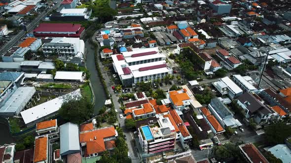Wonderful Denpasar city drone with houses and rice field footage in Bali. This footage was shot duri