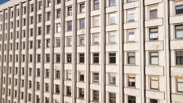 Many Windows of a Building Built in the Style of the Former USSR