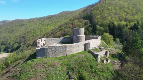 Ruins of medieval castle in Rytro, Poland