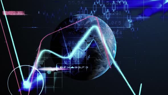Statistics and charts over earth alt