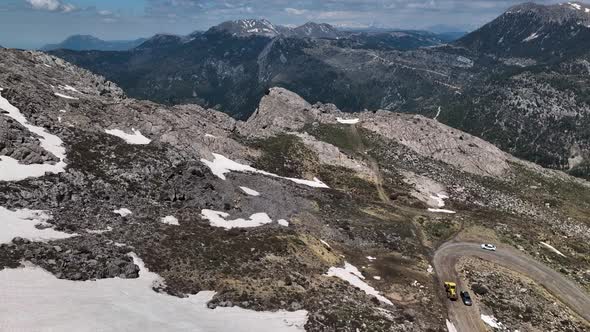 Mountain landscape high in the mountains aerial view 4 K