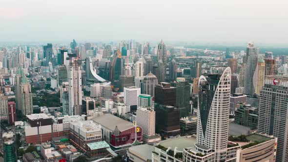 Siam and Rachathewi Districts Aerial Views, Rooftop Bar, in Bangkok, Thailand