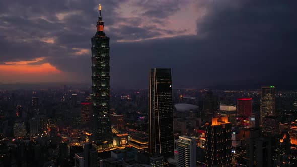 Buildings in Taipei city, Taiwan. Taipei 101