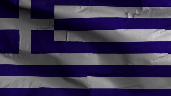 Greece Flag Textured Waving Background 4K