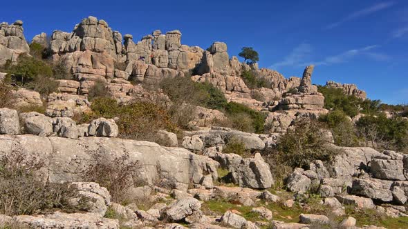 View of Torcal de Antequera in Malaga, Spain