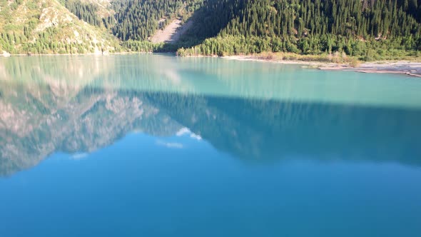 View of the Mountain Lake Issyk From a Height