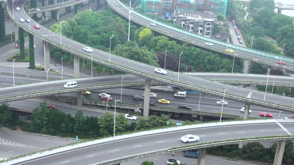 Busy traffic in morning view,aerial view