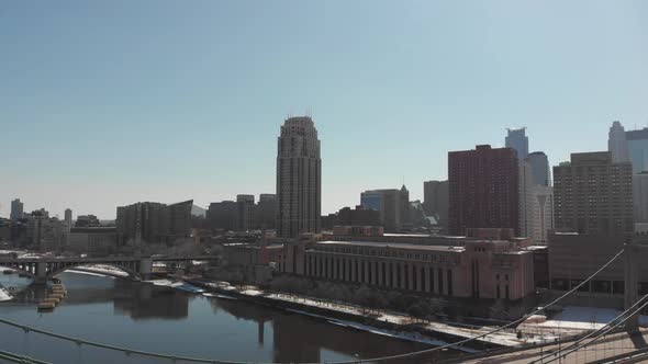 View of the city, Minneapolis, aerial footage