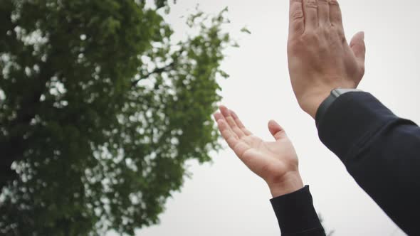 Woman Hands Applauding From Balcony To Support Medical Staff, Health Workers, Doctors, Nurses