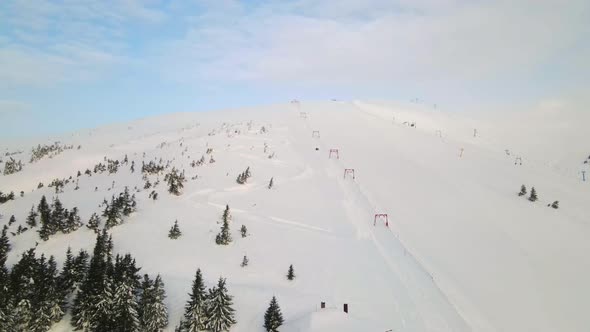 Aerial View Ski Resort in the Highlands