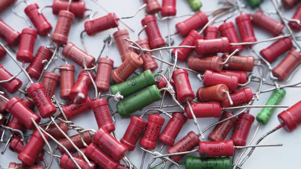 A Scattering of Various Old Radio Parts Transistor Resistor Diode