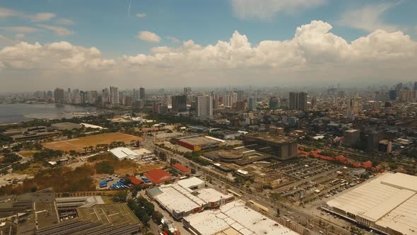 City Landscape with Skyscrapers Manila City Philippines