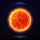 Futuristic flaming solar star with HUD interface. High tech burning surface of Sun in deep space - VideoHive Item for Sale
