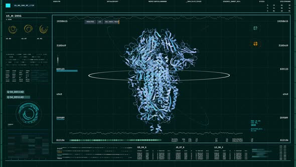 High Tech Medical Interface Scans Infectious Coronavirus Protein Spike Molecule alt