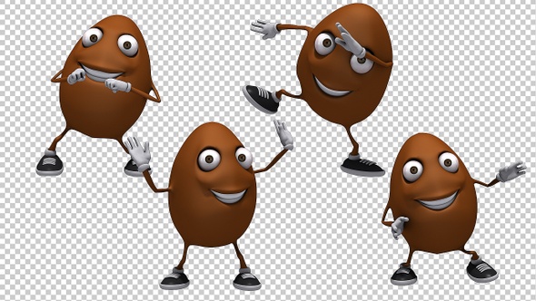 Dancing Easter Egg 3d Character (4-Pack)