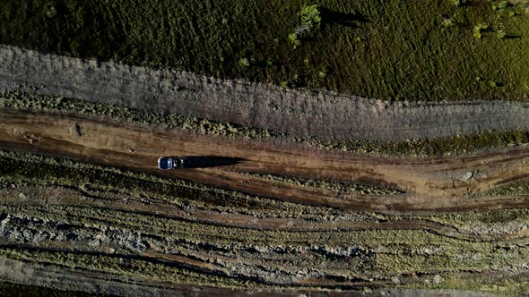 Aerial View of Trail Road in Carpathian Mountains