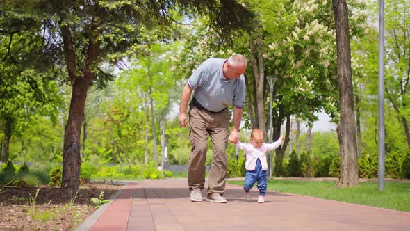 Baby Learns to Walk Outdoors