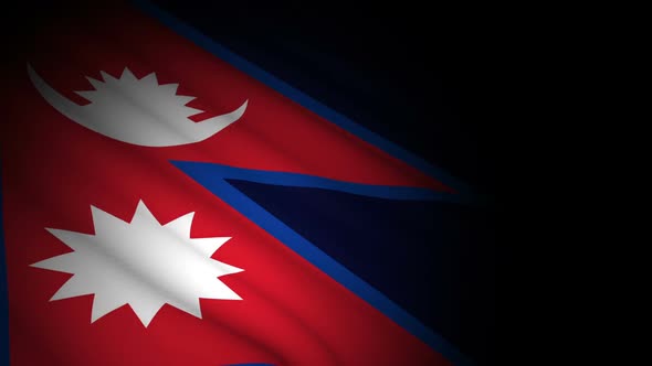 Nepal Flag Blowing in Wind