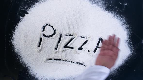 Flour Writing Pizza 