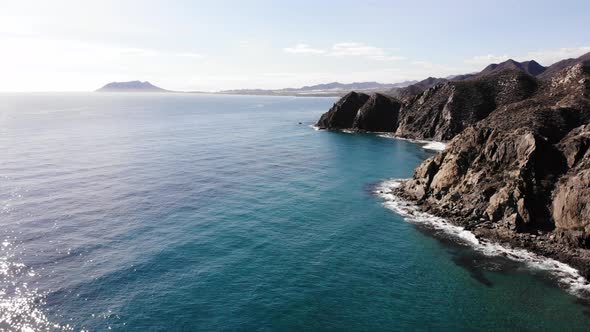 Sea and Mountain. Coast in Murcia Spain. Aerial View