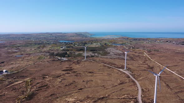 Aerial View of the Loughderryduff Windfarm Between Ardara and Portnoo in County Donegal - Ireland