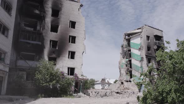 War in Ukraine  Destroyed Building in Borodyanka Bucha District