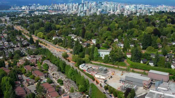 Aerial View Of Arbutus Ridge Near Shaughnessy With Distant View Of Downtown Vancouver, Kitsilano Bea