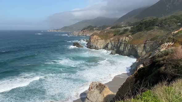 Beautiful beach in Big Sur california, pacific coast highway, travel, landscape