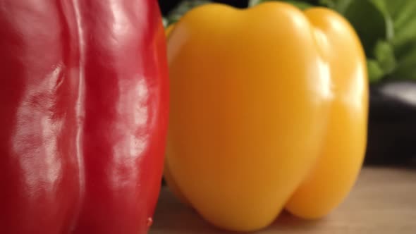 Zoom in macro video of colorful disappearing peppers. Shot with RED helium camera in 8K