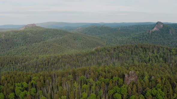 Mountains in the forest The wild nature The wild Krasnoyarsk Pillars