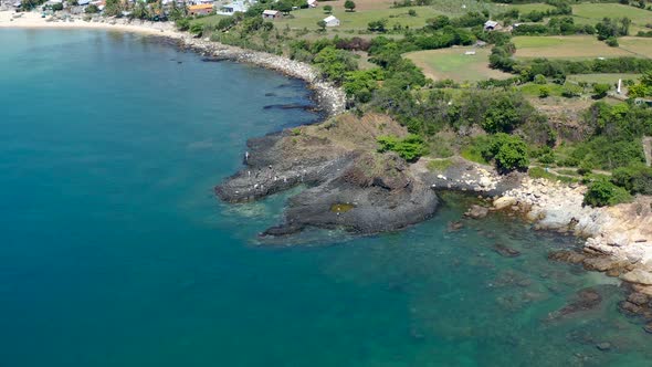 Aerial view of Ganh Da Dia - Giant “beehive” in Phu Yen sea