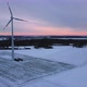 Aerial view of a wind farm in winter. Aerial view of rotating wind turbines. - VideoHive Item for Sale