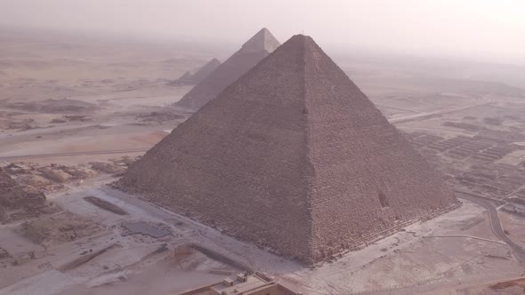 Pyramids of Giza in Cairo drone 