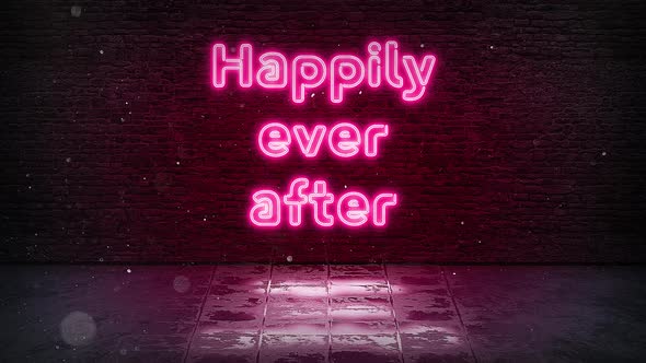 Happily Ever After - Neon Sign Quote Pink