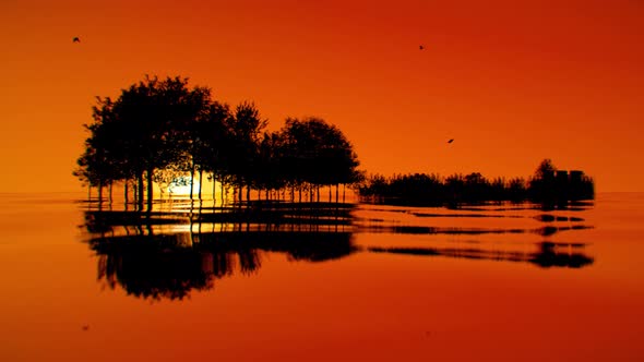 Loopable Guitar Island Silhouette With Trees alt