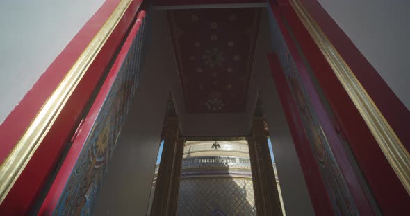 Steady Shot of Camera Tilting Into the Entrance To the Magnificent Thai Temple