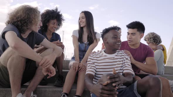 Group of Friendly Multiethnic Friends Having Fun