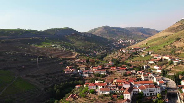 Countryside Landscape with Vineyards and Green Hills. Douro, Portugal