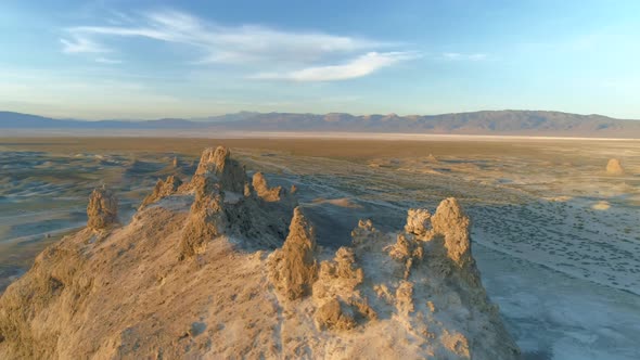 Weird Desert Landscape with Numerous Tufa Pinnacles - View From Above