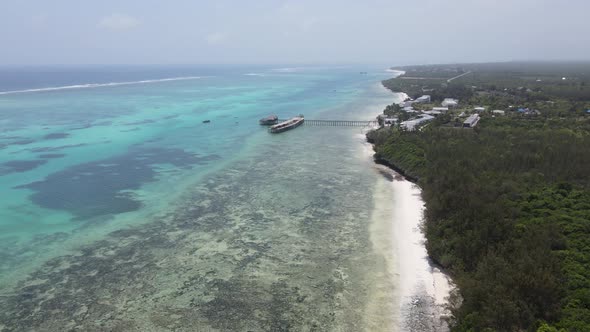 House on Stilts in the Ocean on the Coast of Zanzibar Tanzania