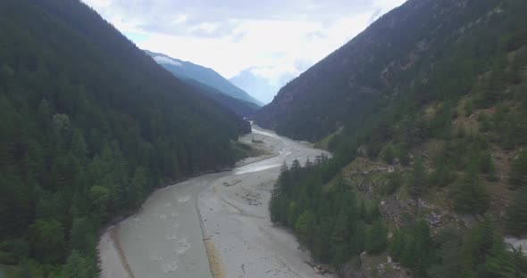 Aerial View of Valley of Ganges Himalaya India