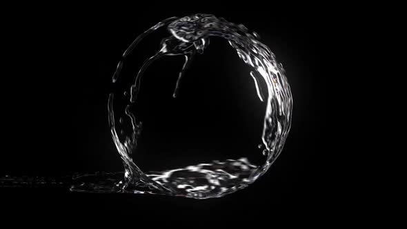 Animation Physical Reactions Of Water To The Infusion Into The Container In The Form Of A Ball