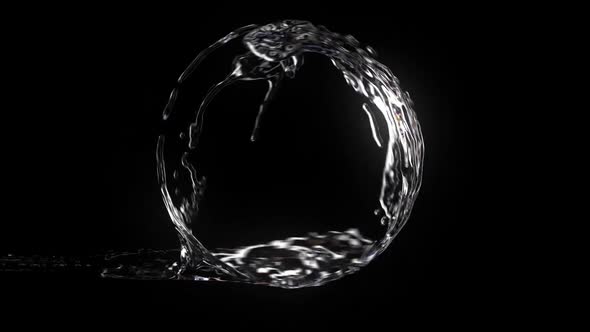 Animation Physical Reactions Of Water To The Infusion Into The Container In The Form Of A Ball alt