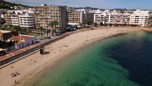 Playa de Santa Eulalia in Ibiza, Spain