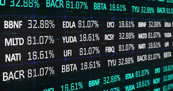 Stock market data processing against black background alt