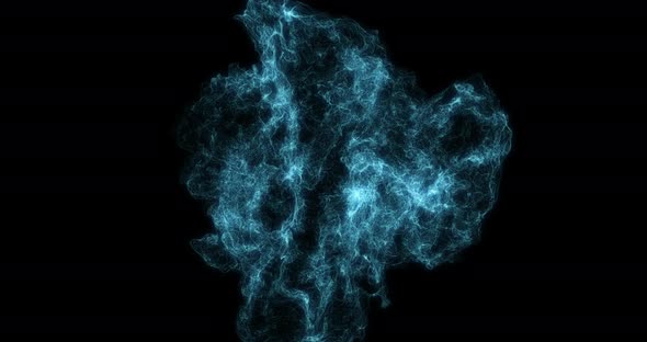 Isolated abstract smoke with turbulent motion loop with alpha alt