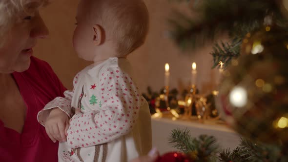 Grandma and Her Granddaughter Celebrate Christmas Together