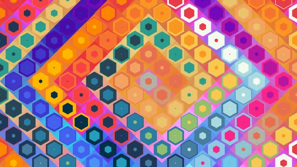 Colourful 6 Side Abstract Background Loop 01