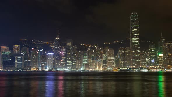 Hong Kong City Urban Panorama Time Lapse China. Zoom Out